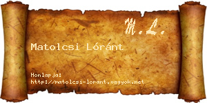 Matolcsi Lóránt névjegykártya